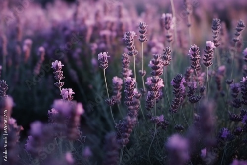 Background of blooming lavender flowers. Generative AI