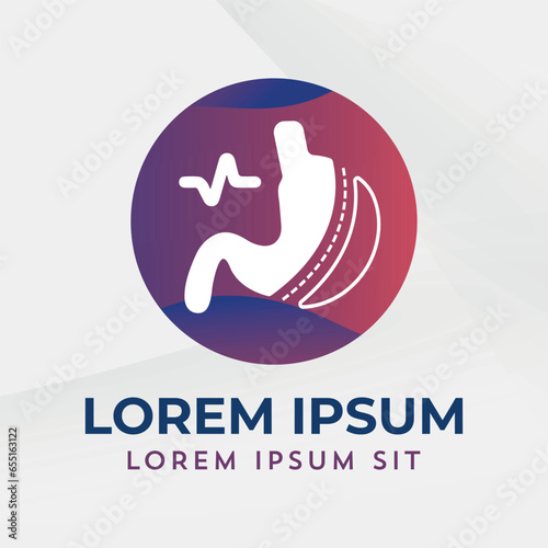 Laparoscopic Sleeve Gastrectomy Logo, Vertical Gastrectomy Logo , Weight loss surgery Logo Vector Illustration of Stomach reduction logo surgery
