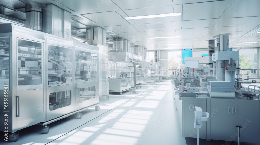 Fototapeta premium A cutting-edge bioprocessing lab, working on innovative biotechnology projects