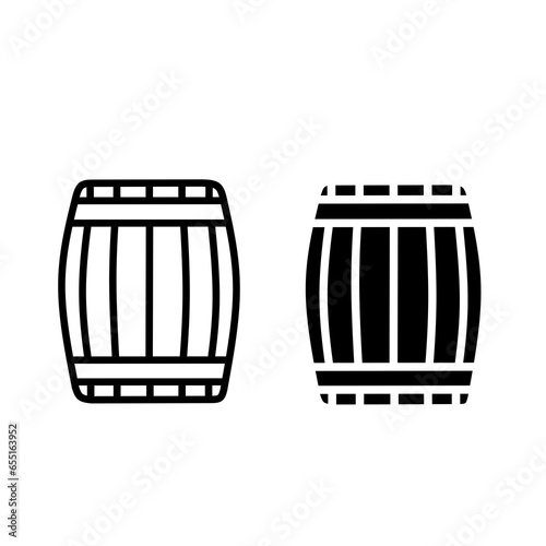 wine barrel icon vector with flat design
