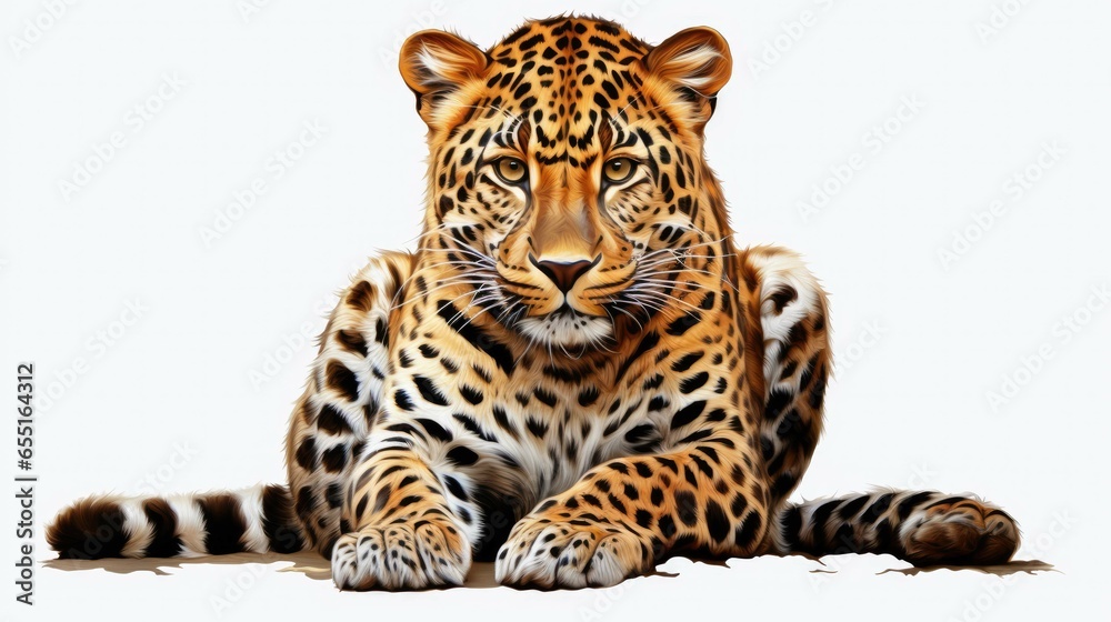 Obraz premium Jaguar isolated on white background.