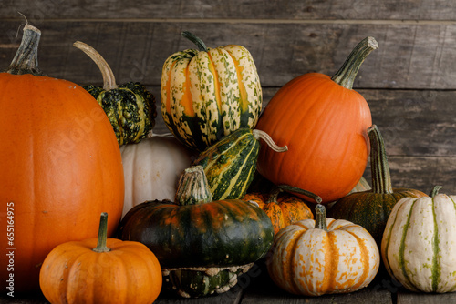 Many various pumpkins