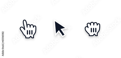 iOS Apple Arrow and Hand Icon Vector.