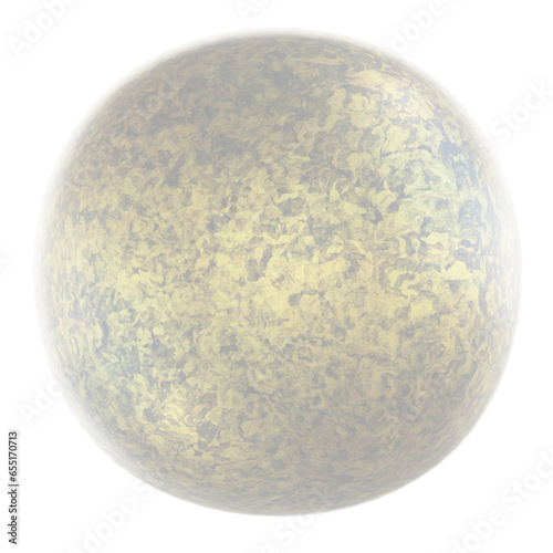 High resolution translucent textured sphere with no background. 3D rendering.