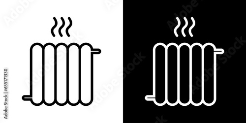 Heating radiator for design. Climate system for home. Winter season concept.