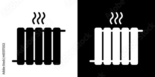 Heating radiator for design. Climate system for home. Winter season concept.