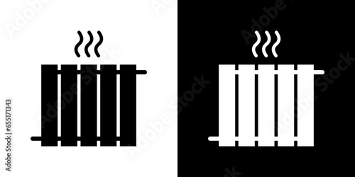 Heating radiator for design. Climate system for home. Winter season concept.