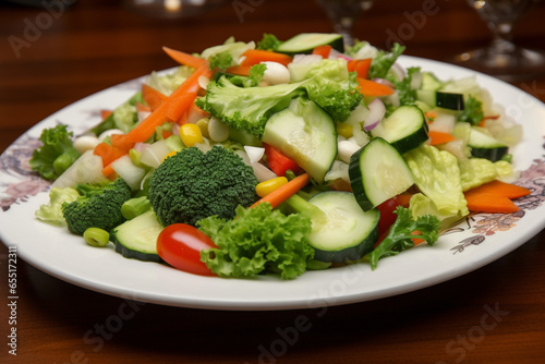 A plate of mixed vegetables generative AI