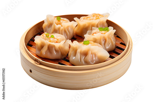dimsum on a bamboo plate