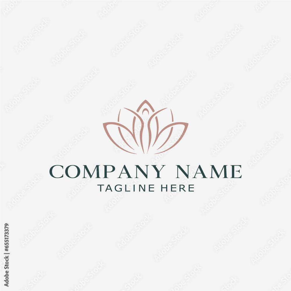 Fototapeta premium minimalist flower beauty logo