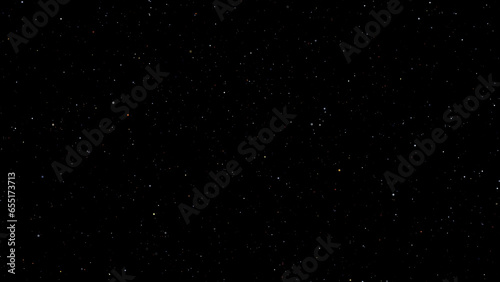Abstract flight through stars and blue nebula in space. 4K. 3D. Isolated black background.