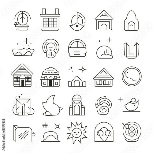 Outline icon collection handmade Vector illustration. Outline symbol collection. Editable vector stroke. 256x256 Pixel Perfect scalable to 128px, 64px...
