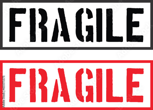 Fragile grunge rubber stamp on white background, vector illustration