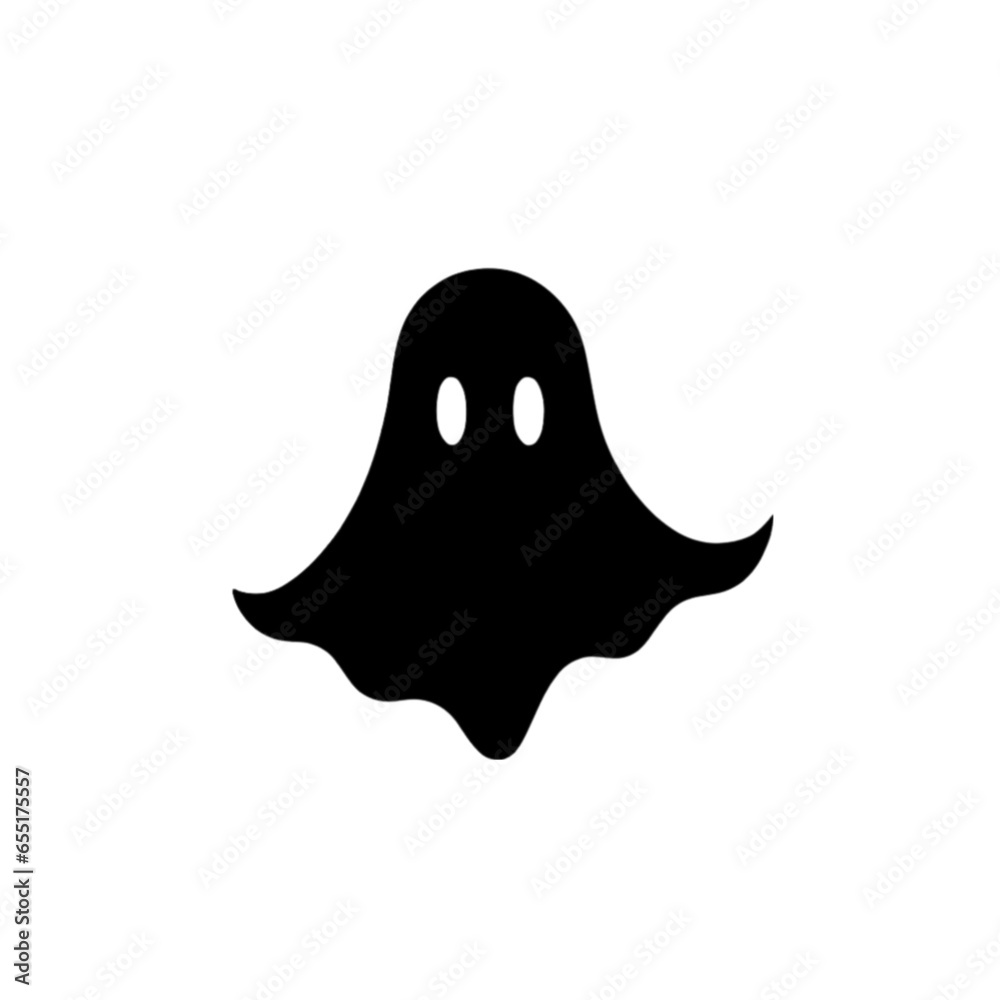A cute ghost floating in the air icon on a white background. AI-Generated. A cute ghost floating in the air icon on a white background. AI-Generated.