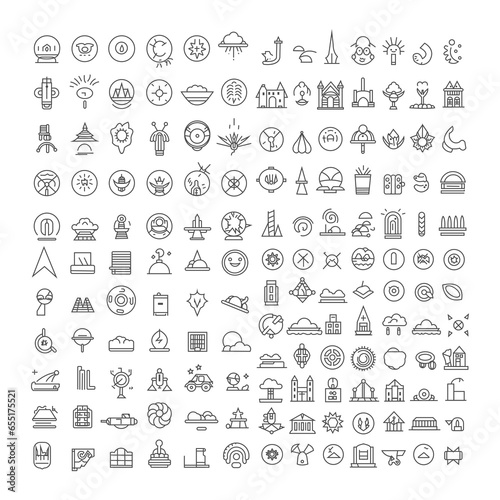 Creative Outline icon collection handmade Vector illustration. Outline symbol collection. Editable vector stroke. 256x256 Pixel Perfect scalable to 128px, 64px...