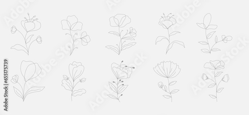 Minimalist Flower Line Art