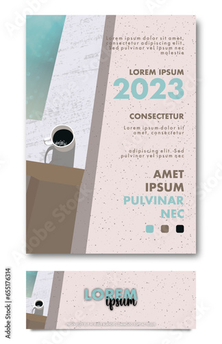 Affiche café hôtel vectoriel événement 