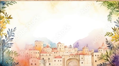 Passover watercolor greeting card