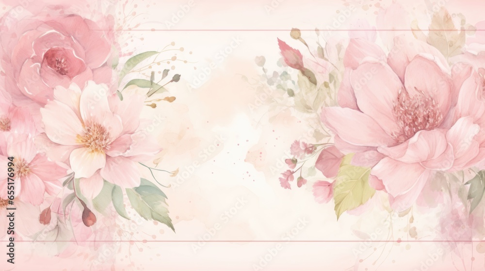 A greeting card for a birthday, a wedding invitation, a greeting for an important event, template with space for text, watercolor illustration A greeting card for a birthday, a wedding invitation, a greeting for an important event, template with space for text, watercolor illustration