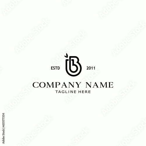 logo letter b bamboo style