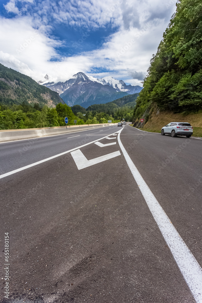Route de chamonix en Savoie 
