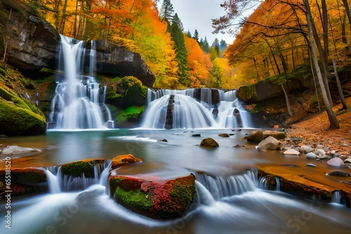 waterfall in autumn