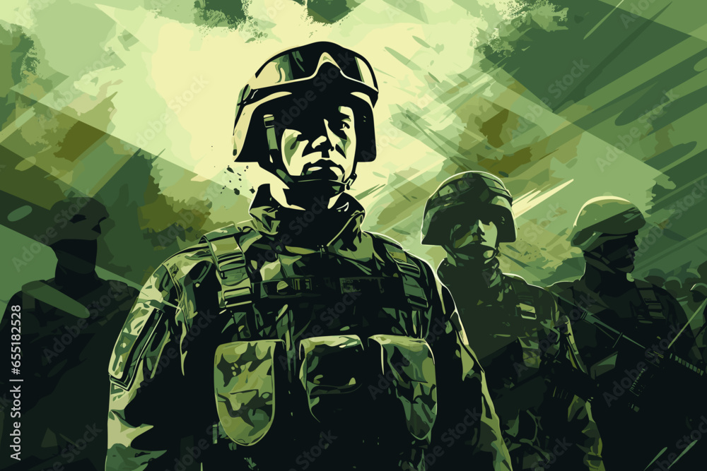 soldier with rifle illustration