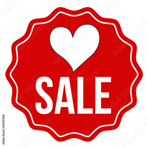 like follow heart SALE red stamp sign sticker