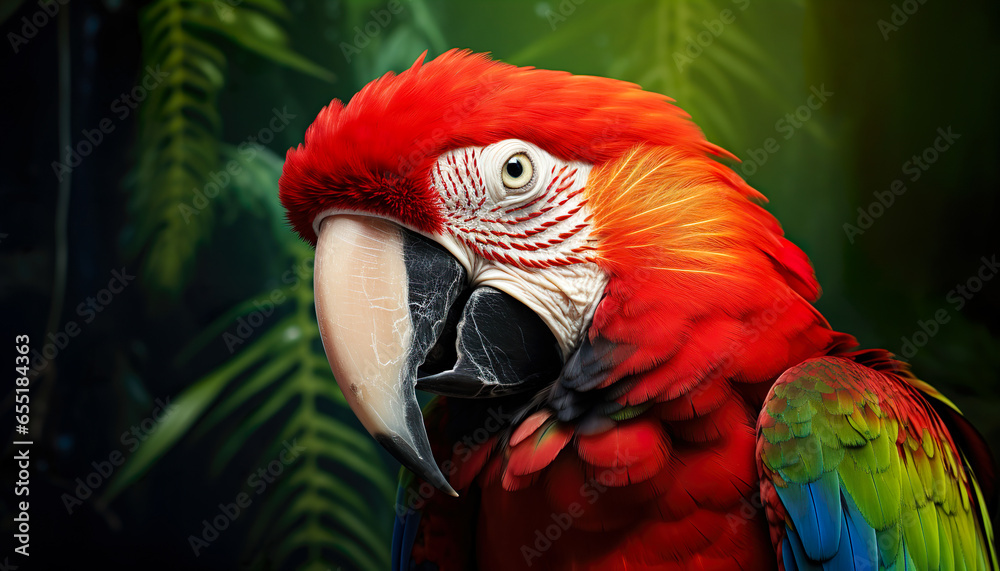 Fototapeta premium parrot macaw close up photo