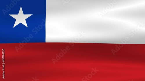 Chile Flag Smooth Waving Animation. Wonderful Flag of the Chile with Folds. Flag background. 4k 3D render.