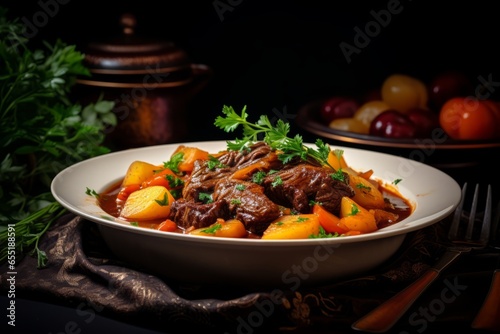 Embark on a Gastronomic Adventure with a Savory Navarin d'Agneau: A Culinary Masterpiece Capturing the Richness of French Cuisine in a Mouthwatering, Slow-Cooked Lamb Stew