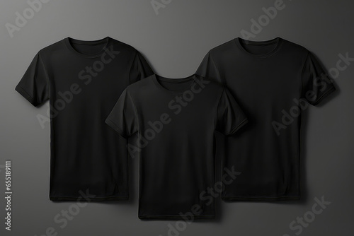 Black Tees With Space For Customization Mockup. Сoncept Black Tees, Customizable Design, Mockup Template, Personalized Clothing