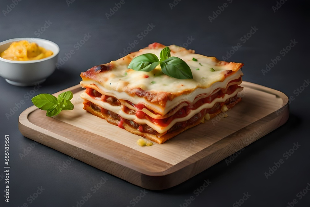 slice of delicious lasagna Thanksgiving Generative Ai