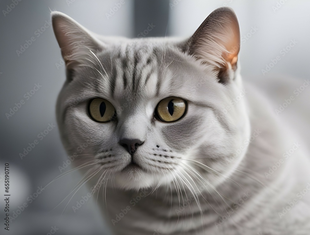 portrait of a cat, neutral background