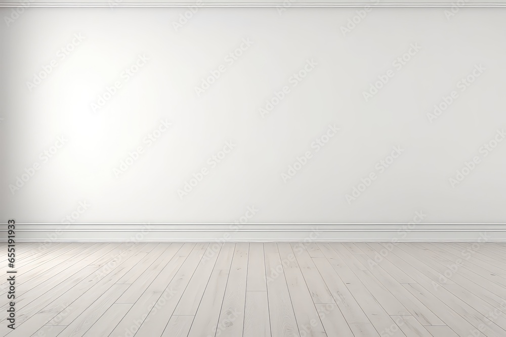 Empty Wall Mockup With White Wall And Wood Floor In Mockup . Сoncept Empty Wall Mockup, White Wall, Wood Floor, Modern Interior Design