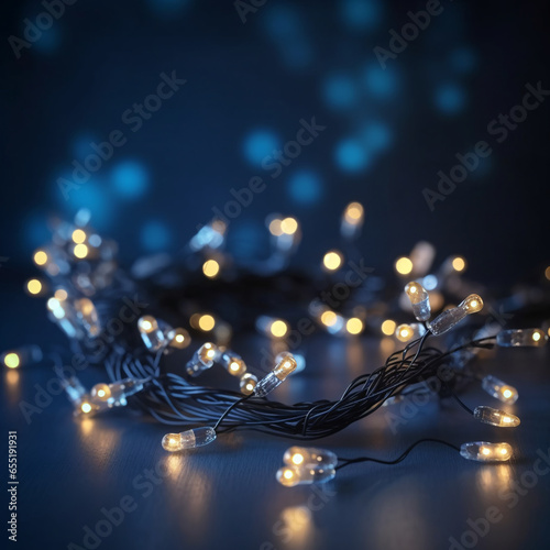 christmas lights on a dark background