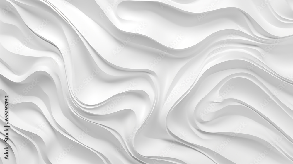 Abstract white and gray color, modern 3d wave design background.