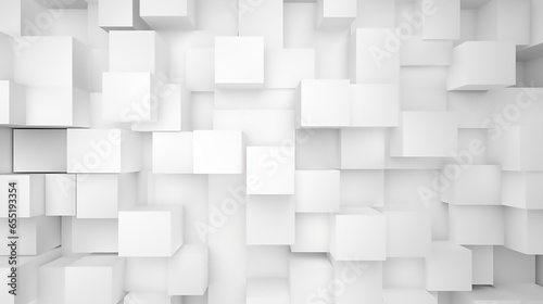 Abstract mosaic of white colors squares. Abstract. Embossed paper square white Background, light and shadow square background.