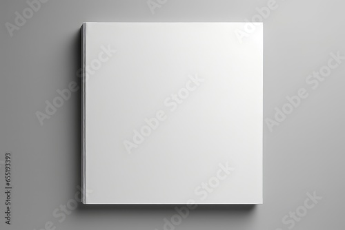 Isolated Blank Brochure Magazine On Grey Background For Your Custom Design Mockup