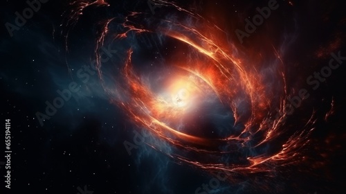Foto Gigantic black hole distorts the fabric of space