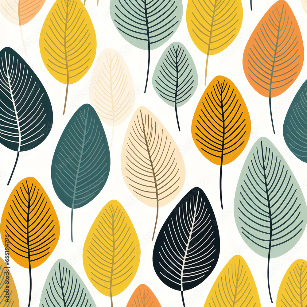 Obraz premium Design autumn leaf print nature abstract plant pattern graphic background set art illustration
