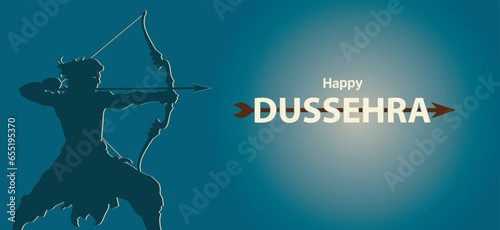 Happy Dussehra festival of India. of Lord Rama killing Ravana. vector illustration, Dussehra Navratri poster festival of India banner
