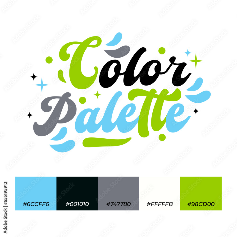 Bright stylish palette. Trendy colors palette. Cozy color pallete