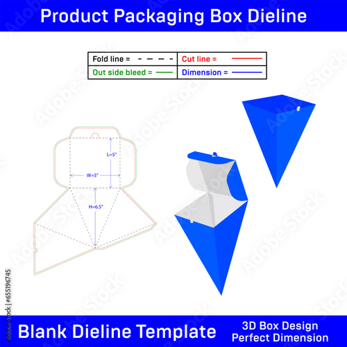 Pyramid Box Template die line