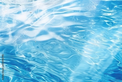 Transparent Blue Water Surface Texture With Ripples And Bubbles Mockup