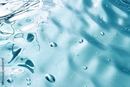 Transparent Blue Water Surface Texture With Ripples And Bubbles, Suitable For Cosmetic Product Ads Mockup . Сoncept Water Textures, Blue Water Surface, Ripples And Bubbles