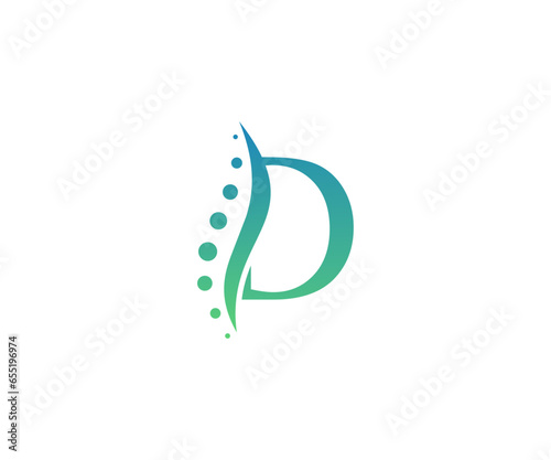 Vector letter D with icon spine logo for business science healthcare medical hospital and nature logos