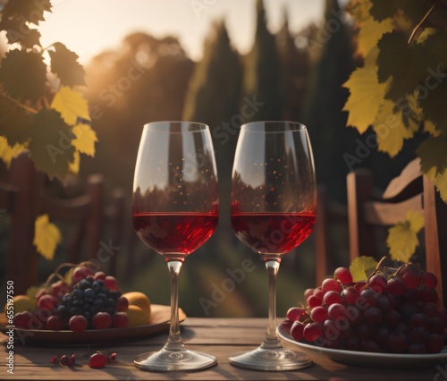 wine and grapes. generative ai