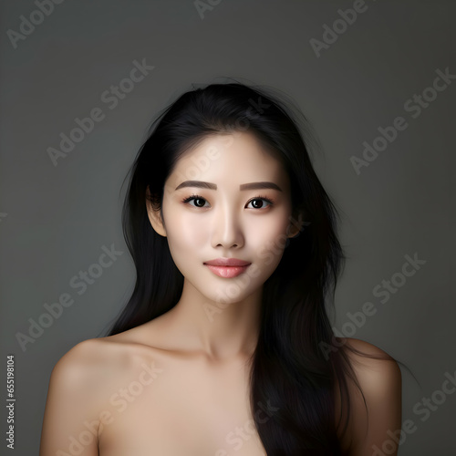 Beautiful young asian woman model with perfect clean. High-resolution