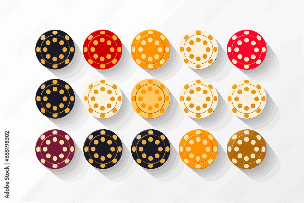 Casino Chips vector flat minimalistic isolated vector style illustration